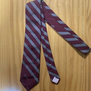 Halston Tie With Stripes Maroon and Khaki color
